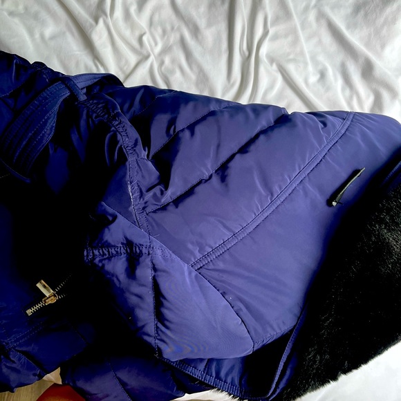 Dark purple/navy blue winter coat with real geese filling - Picture 3 of 6